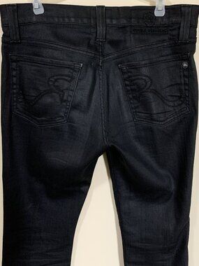 Rock & Republic "Neil" Jeans - Glossy Black - Men's Size 32 x 30 - Leather-Like